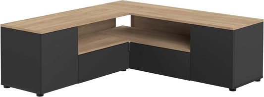 TemaHome, TV-hoek, zwart en eiken, 130 x 40 x 46 cm (B x D x H)