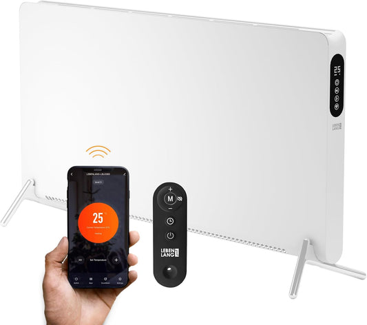 Elektrische Wandconvector – Elektrische Verwarming – Radiator – Wandkachel – Badkamerverwarming – WiFi En App Bediening – 3 Warmtestanden (800/1200/2000 W)