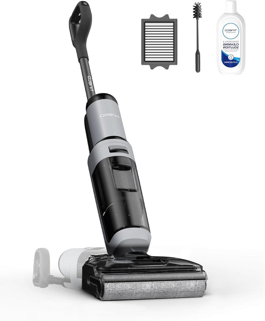 Tineco Floor One i5 Stretch Vacuum Cleaner, Dry & Wet Vacuum Cleaner, Powerful Suction 20 kPa, Flat Range 180°, Two-Edge Cleaning, 30 Minutes Running Time, Large Capacity Water Tanks - QUORE
