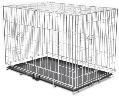 vidaXL Dog Crate Collapsible XXL Metal Dog Cage Bench Dog Dog Crate - QUORE