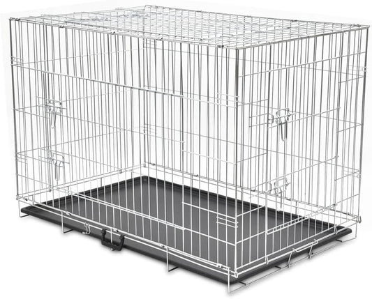 vidaXL Dog Crate Collapsible XXL Metal Dog Cage Bench Dog Dog Crate - QUORE