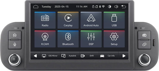 Fast Boot Linux Autoradio Compatible with Fiat Panda 169 2013-2020 | Plug & Play | Bluetooth/Wireless CarPlay/Android Auto/FM/AM/RDS/USB | 100W DSP |