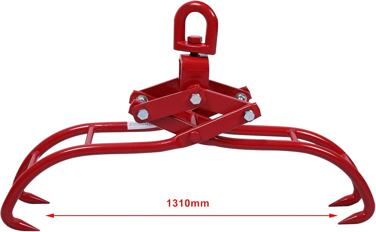 Bosbouwtang boomtang handpaktang boomhaak tot 1310 mm, 1500kg draagkracht, hijstang met 4 doorns