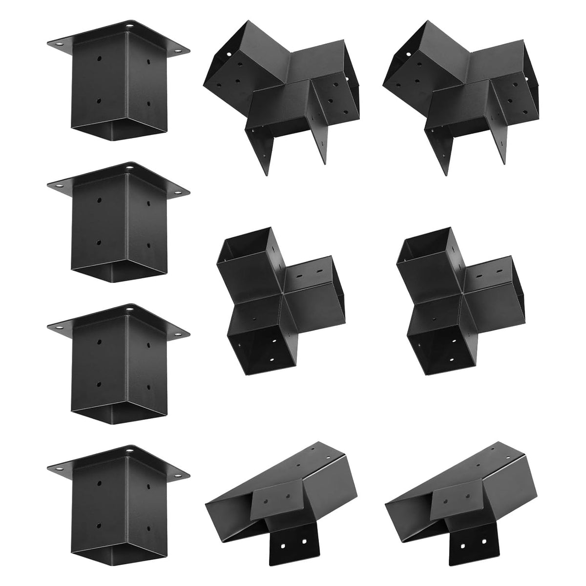 VEVOR Set of 14 Pergola Holders, Wooden Post Holders 92 x 92 mm, 3-Way Corner Holders, 4-Way 4 Post Bases, for Standard Wooden Beams, Pitched Roof, Banquet Party Outdoor
