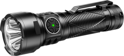 Zaklamp - Tactische Zaklamp - Oplaadbare - 4 Hoge Intensiteit LEDs - Met Riemclip - Aluminium Behuizing - 5000mAh - 4500 Lm - 3.7V - Compact - ‎IPX4 Waterdicht - 35 mm - Zwart