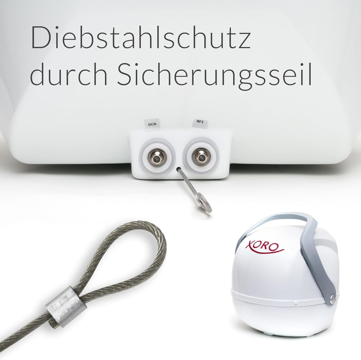 Xoro MPA 38 volautomatische mobiele satellietantenne (TWIN-LNB) wit