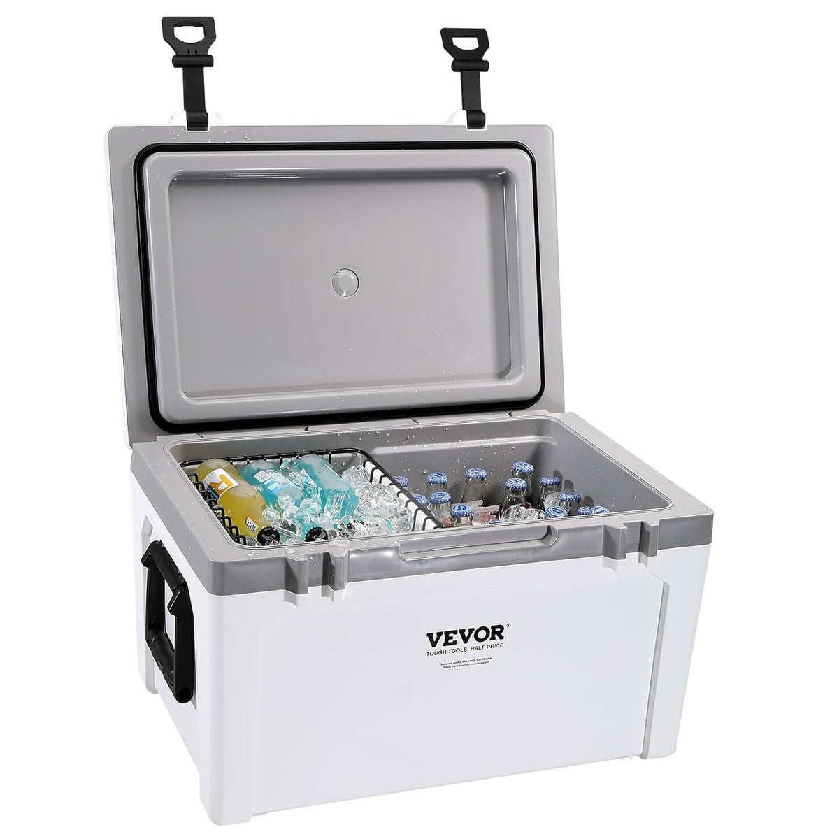 VEVOR Passieve Koelbox Ijs 57,26 L, Geïsoleerde Koelbox Camping Thermobox 45-50 Blikken, Camping Box Koelbox met een Mand, Isolatie Koelbox Draagbaar, Multifunctionele Ijskoelbox