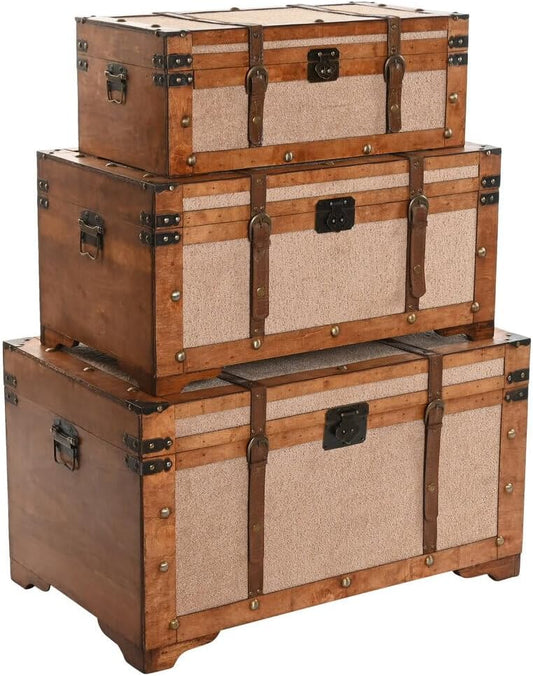 Dakboxset, 3 stuks, van polyester, 80 x 49 x 45 cm, Borreguito
