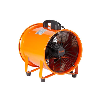 VEVOR Bouwventilator, 195 W AC-Motor, 2900 RPM, 504 L/s (1070 CFM) Axiale Ventilator Met 8 M Slang, 79 DB Geluidsniveau, Industriële Ventilator