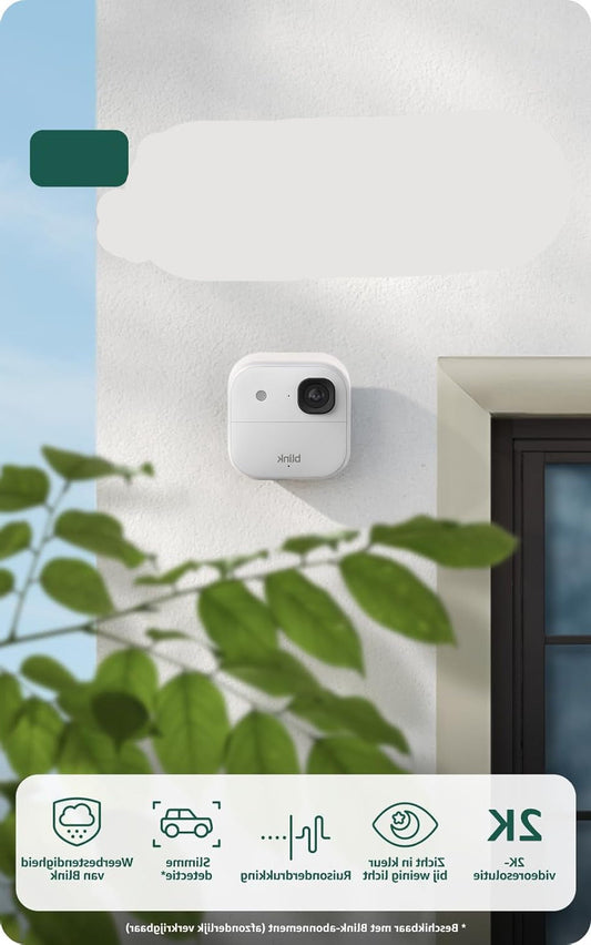 Buitencamera – Beveiligingscamera – Bewakingscamera – Draadloze Camera – Slimme Camera – 2K Videoresolutie – Kleurenbeeld Bij Weinig Licht – 2-Delig Wit Systeem Met Sync-basismodule