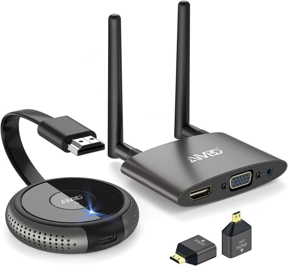 Draadloze HDMI-zender en ontvanger, 5G/4K HDMI draadloos, 164FT/50M, meertalige ondersteuning, audio-video-streaming-speler, voor laptop/pc/camera op HDTV/projector/monitor