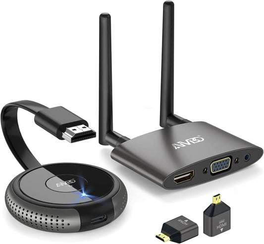 Draadloze HDMI-zender en ontvanger, 5G/4K HDMI draadloos, 164FT/50M, meertalige ondersteuning, audio-video-streaming-speler, voor laptop/pc/camera op HDTV/projector/monitor