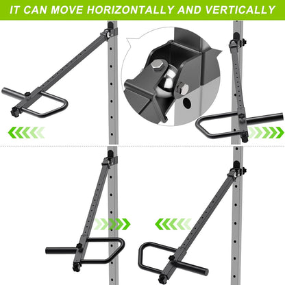 Kipika Verstelbare hefboomarmen Power Rack Stoorzendarmbevestigingen 5,1 x 5,1 cm Compatibel Olympische platen 5,1 cm Gaten 1,6 cm of 2,5 cm
