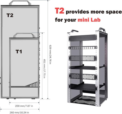 10 Inch 12U Rackkast Zilver – Serverrack – Netwerkrack – Patchkast – AV-rack – Open Frame – 260 mm Diep