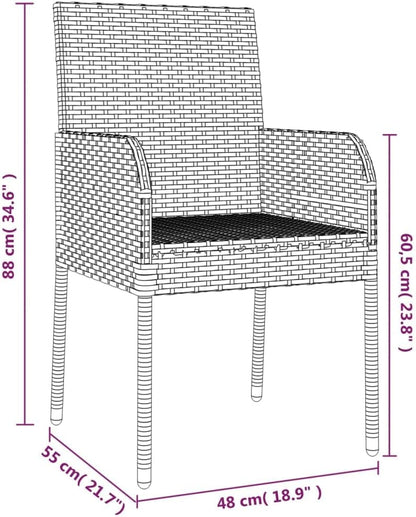 2 stuks synthetische rotan tuinstoelen voor buiten, robuuste meubels, stabiele structuur van gepoedercoat staal, comfortabel en duurzaam, 2 stuks - QUORE