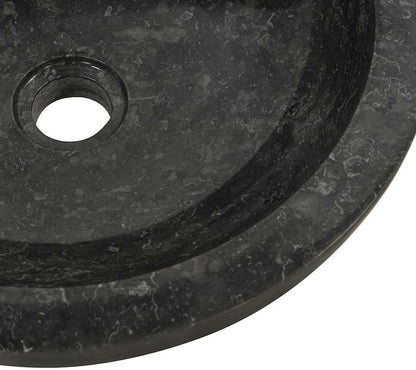 Wastafel – Wasbak – Fontein – Opzetwastafel – Zwarte Marmeren Wastafel – Handgemaakt Marmer – Diameter 40 cm – Hoogte 12 cm