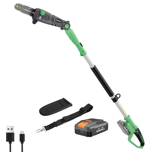 Takkenschaar – Elektrische Snoeizaag – Accu Zaag – Telescopische Snoeischaar – Boomzaag – 20V Accu – Automatische Kettingsmering
