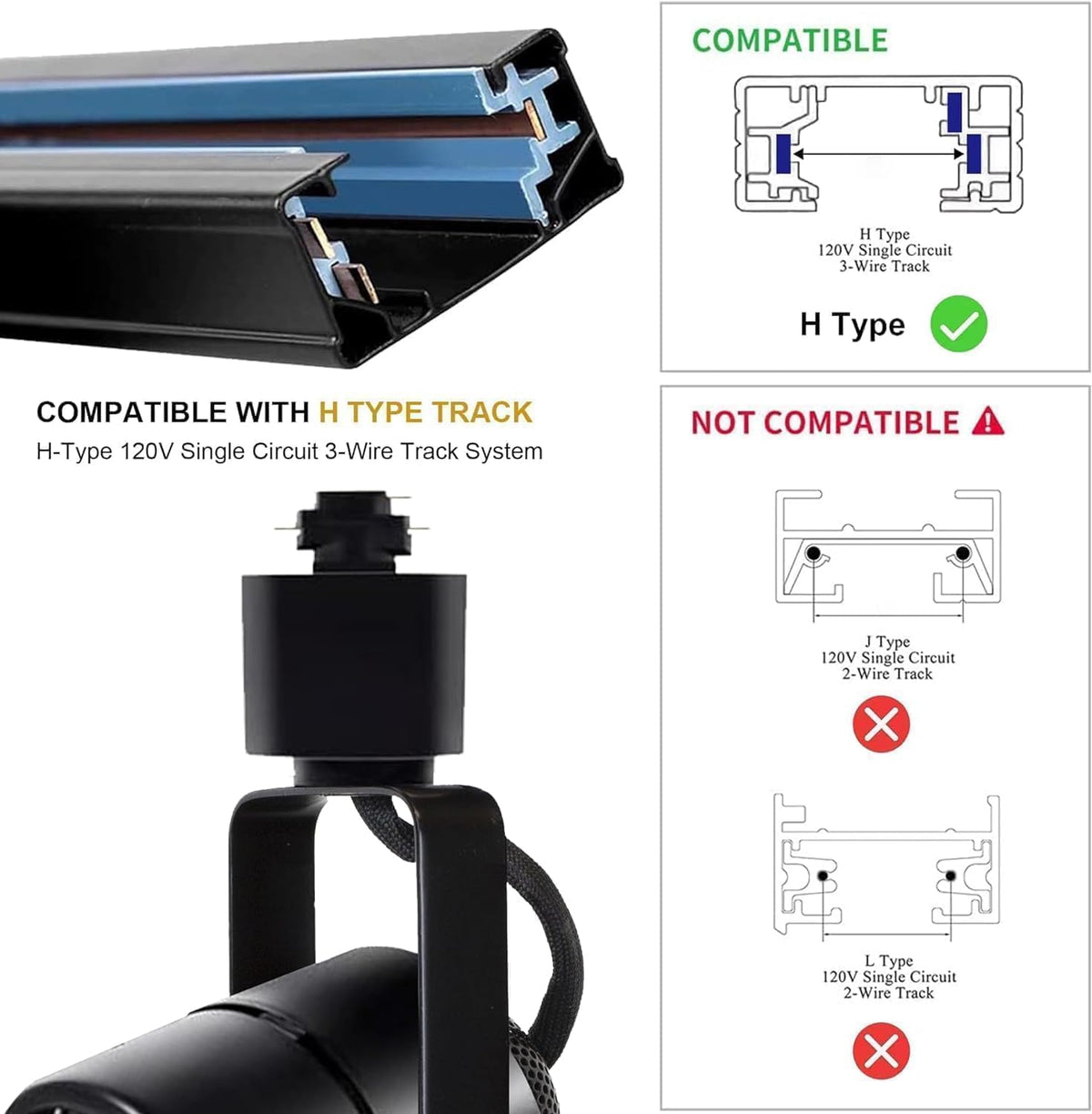 Railverlichting – Railspots – Spotverlichting – Plafondspots – LED Spots – GU10, 6 Verstelbare Spots – 4000K Neutraal Licht, 350° Draaibaar & 270° Kantelbaar