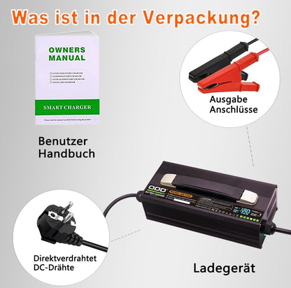 24V Batterijlader – Acculader – Loodzuurbatterij Oplader – Accuoplader – DC Batterijlader – 30A Output – Intelligente 4-Fasen Laadcyclus – Aluminium Behuizing Met Koelventilator