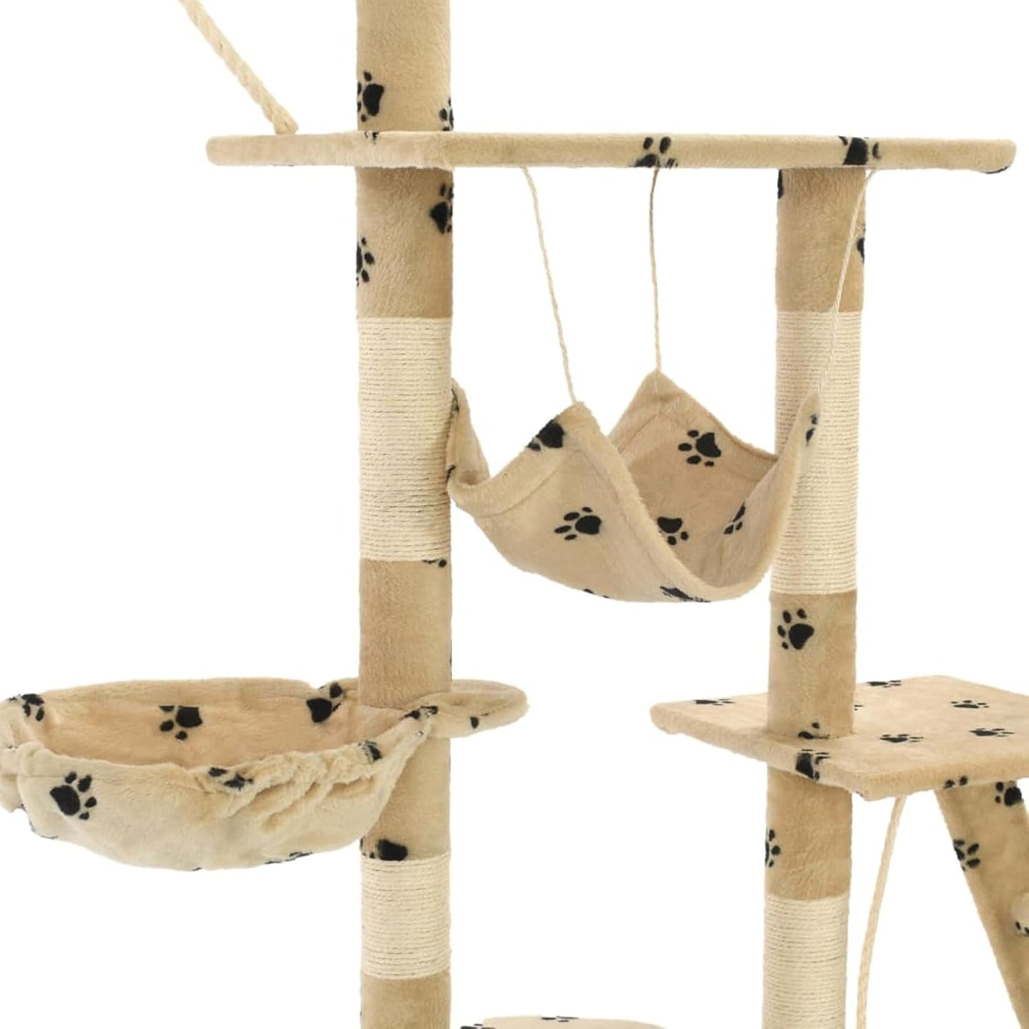 Krabpaal Kat – Krabboom Kat – Kattenboom – Speelboom Kat – Krabmeubel Kat – Met Sisal Touw Beklede Krabpalen – Verstelbaar 230-250 cm Hoog – Comfortabele Mandjes en Huisjes