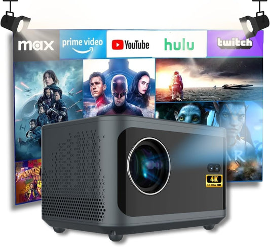 Beamer 4K / WiFi 6 / BT 5.4 Android 13 TV & [geïntegreerde app] Automatische focus, Full HD 1080P, hifi-luidspreker, korte brandpuntsafstand, compatibel met HDMI/TV Stick/Gaming