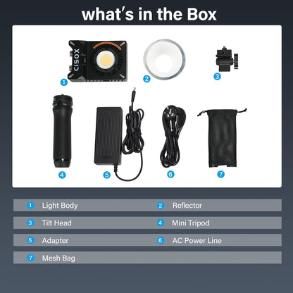 LED Videolamp – COB Lamp – Fotolamp – Cameralamp – Continu Licht – 150W Vermogen – Bi-Color 2800K-6500K