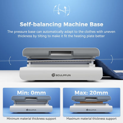 Automatische Warmtepers – Transferpers – Persmachine – Heat Press – Textielpers – Opwaartse Druk – 38 x 38 cm – 3 Drukniveaus Tot 80 kg