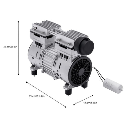Vacuümpomp – Olievrije Pomp – Onderdrukpomp – Luchtdichtheidspomp – Industrie Pomp – 750 W Vermogen – Aluminium Behuizing
