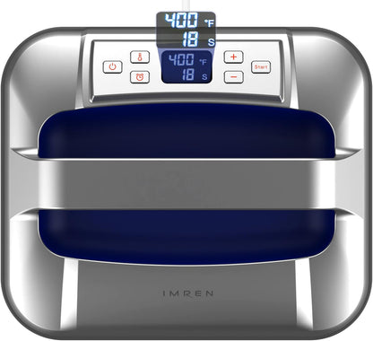 IMREN Warmtepersmachine, 12" x 10" draagbare warmtepers voor T-shirts en hoodies, warmtepers voor sublimatie, vinyl, warmteoverdrachtsproject, warmtepersmachine met warmtepers pad - blauw