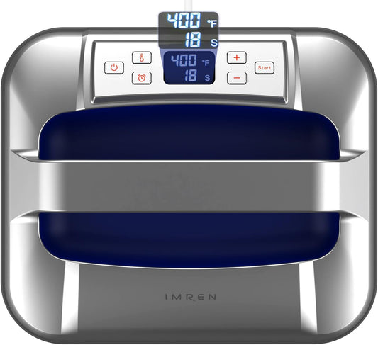 IMREN Warmtepersmachine, 12" x 10" draagbare warmtepers voor T-shirts en hoodies, warmtepers voor sublimatie, vinyl, warmteoverdrachtsproject, warmtepersmachine met warmtepers pad - blauw
