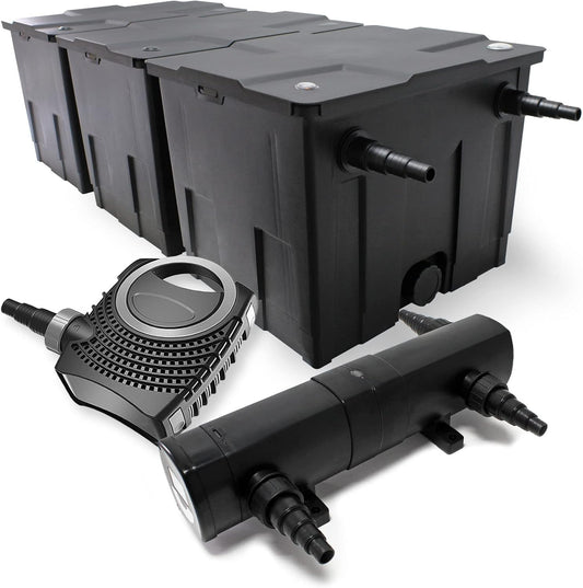 Set bio-vijverfilter 90.000 l SuperEco vijverpomp 80 W UVC-unit 24W