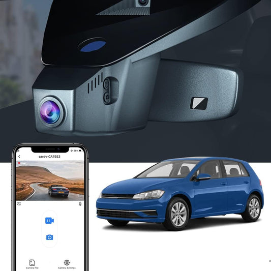 FITCAMX Dash Cam Compatibel met Volkswagen Golf Mk8 GTE GTD GTI R/Cupra Formentor 2021-2024, 4K 2160P WiFi UHD Video, Parkeermodus, G-Sensor, Nachtzicht, Plug & Play, 64GB-kaart