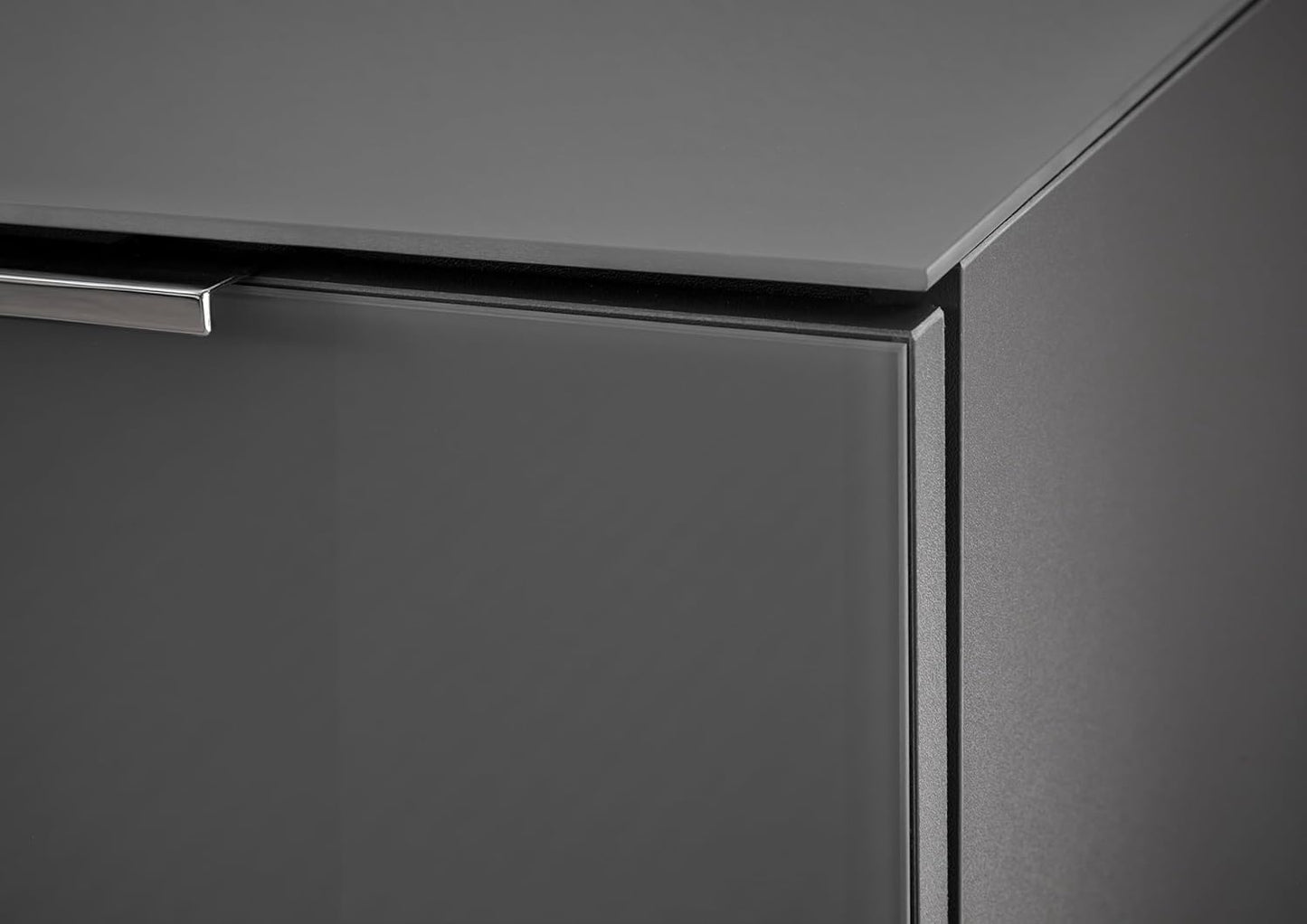 Ladekast – Dressoir – Opbergkast – Kast – Ladenkast – Antraciet Met Glasfront – 90x99x40 cm – Hout En Melamine