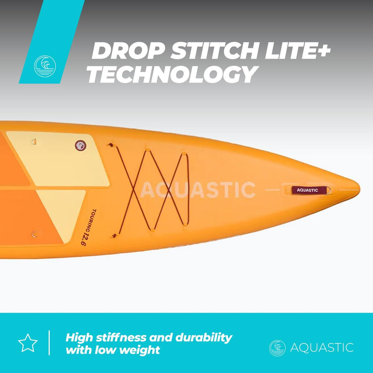 <font dir="auto" style="vertical-align: inherit;"><font dir="auto" style="vertical-align: inherit;">        AQUASTIC Touring Inflatable SUP board, touring profile, Drop Stitch Lite + stiffness and lightness, 2600 g/m² single-layer PVC, 381 × 76 × 15 cm, 3