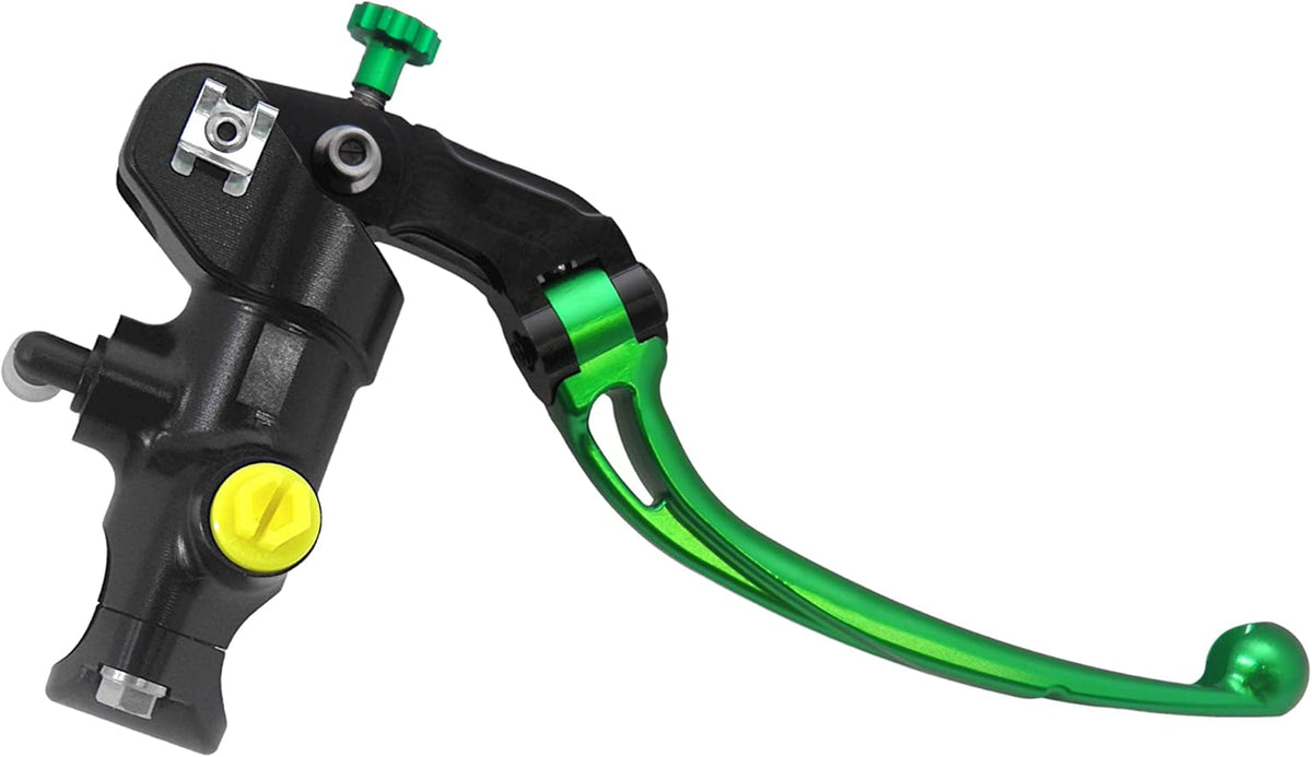 Gesmede koppelingspomp 16 x 18 met lichaamspomp, zwart geanodiseerd, lang, groen (knop + hendel) voor Ducati Scrambler Mach 2.0 van 2018 tot 2018, CC 800