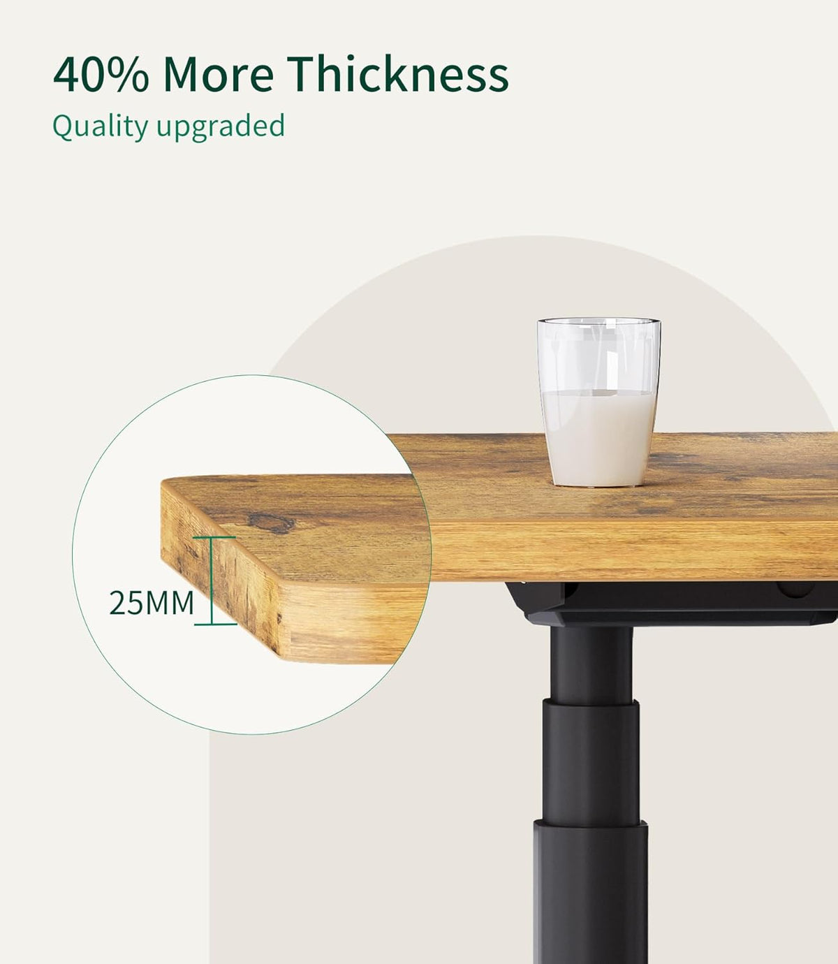 MAIDeSITe Tabletop 140x70cm Desktop 25mm Thick - DIY Stable Desktop - Perfect For Height Adjustable Desks - QUORE