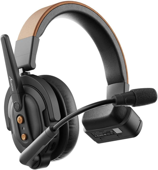 Accsoon Como SE Wireless Intercom Headset System, 2,4 GHz Full duplex communicatie, 1312 ft/400 m bereik, externe antenne, ENC, 30+ uur batterijduur, slechts 1 pc-host-headset