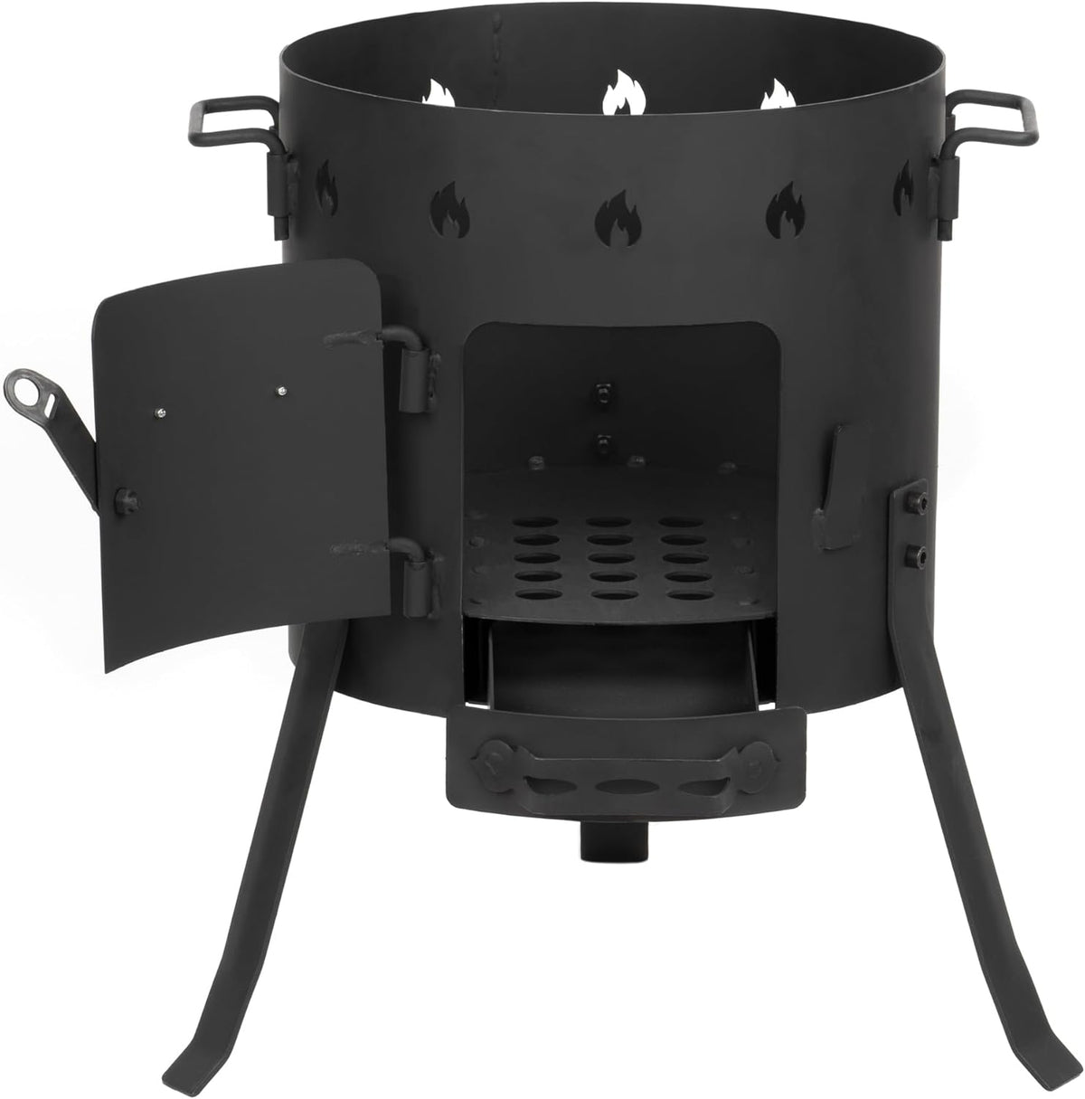 BBQ-Toro cast iron kazan with kazan stove Ø 35 cm | cast iron pan with lid 12.1 l | goulash kettle, fire kettle, outdoor stove - QUORE