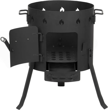 BBQ-Toro cast iron kazan with kazan stove Ø 35 cm | cast iron pan with lid 12.1 l | goulash kettle, fire kettle, outdoor stove - QUORE