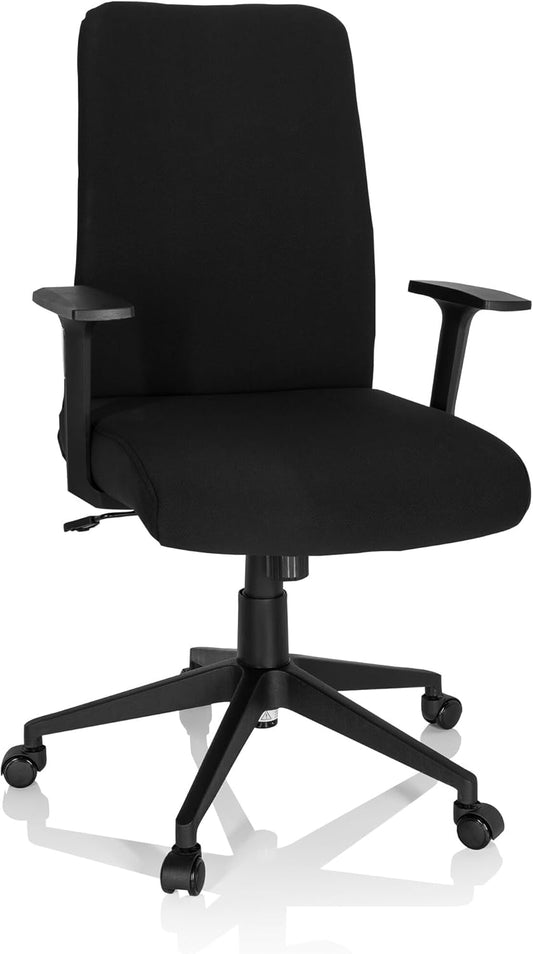 hjh OFFICE 724581 Home-Office bureaustoel COSIO I stof zwarte draaistoel gevoerd, rugleuning ergonomisch, kantelfunctie, donkerblauw, één maat
