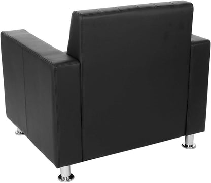 Loungestoel – Fauteuil – Relaxstoel – Armstoel – Loungestoel Kunstleer – Hoogwaardig Kunstleer – Massief Houten Frame – Stevige Metalen Poten