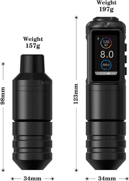 Ambition Ninja Pro Tattoomachine - Intelligente facturering, kernloze motor rotary cartridge pen duale 2000mAh voeding voor professionals én beginners