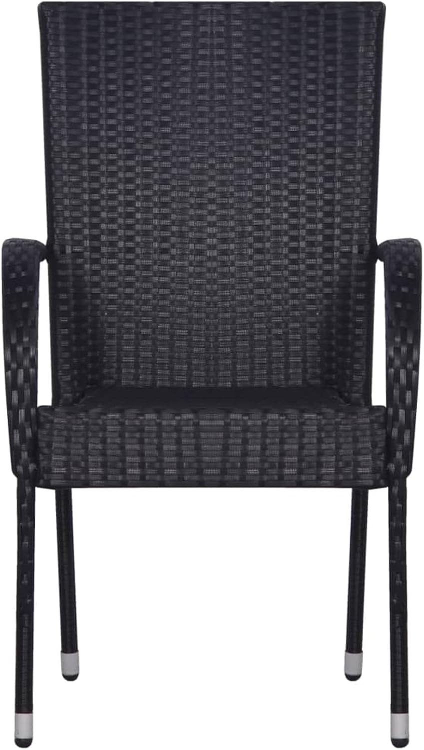 Tidyard Garden Dining Room Set 3-Piece Outdoor Table and Chairs Outdoor Table & Chairs Furniture Set Poly Rattan Garden Furniture Set Rattan Black - QUORE