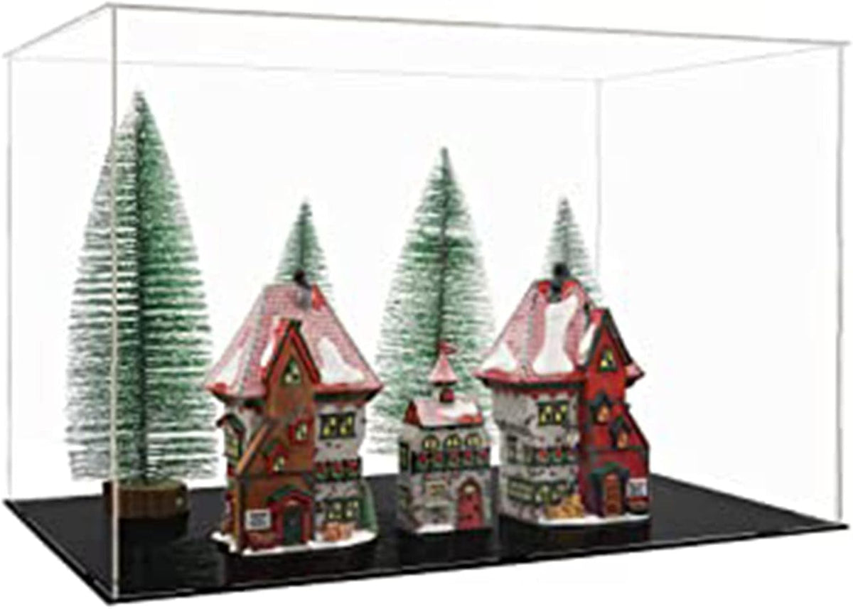Display case box, helder acryldisplay, stofdicht, showcase met verdikkingsbasis, voor display, actiefiguren, thuisopslag, organizer, speelgoed (55 x 33 x 30 cm)