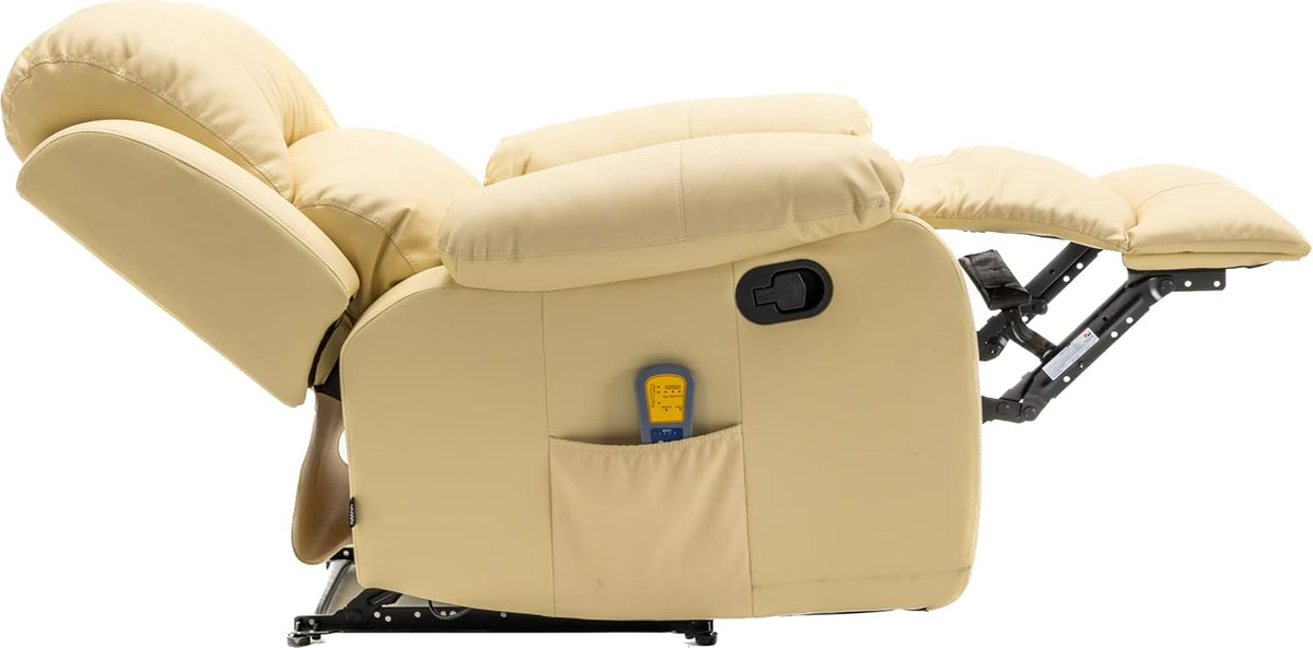Astan Hogar Relaxstoel met handmatige helling (nulwandsysteem), massage en thermotherapie, model Ramón AH-AR30910CR, crèmekleurig