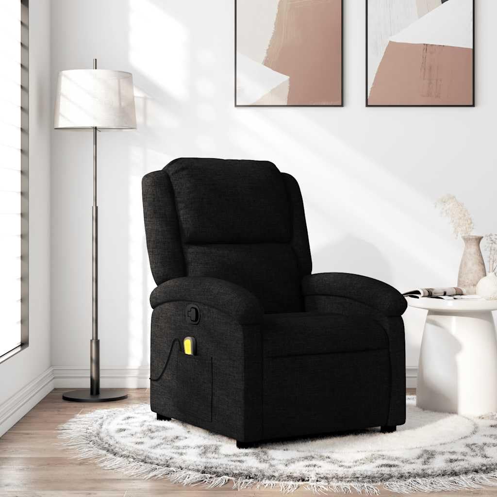 Massagestoel – Relaxstoel – Stoel Met Massage – Verstelbare Fauteuil – Zwarte Stoel – Met 6 Massagepunten – Verstelbaar Tot 135 Graden