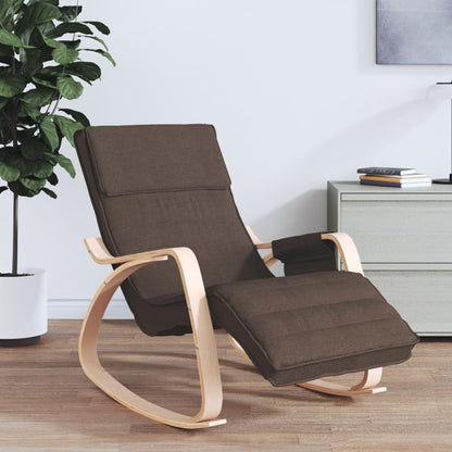 Schommelstoel – Relaxstoel – Fauteuil – Lounge stoel – Stoel – Donkerbruin – Massief Berkenhout – Dikke Gevoerde Kussens