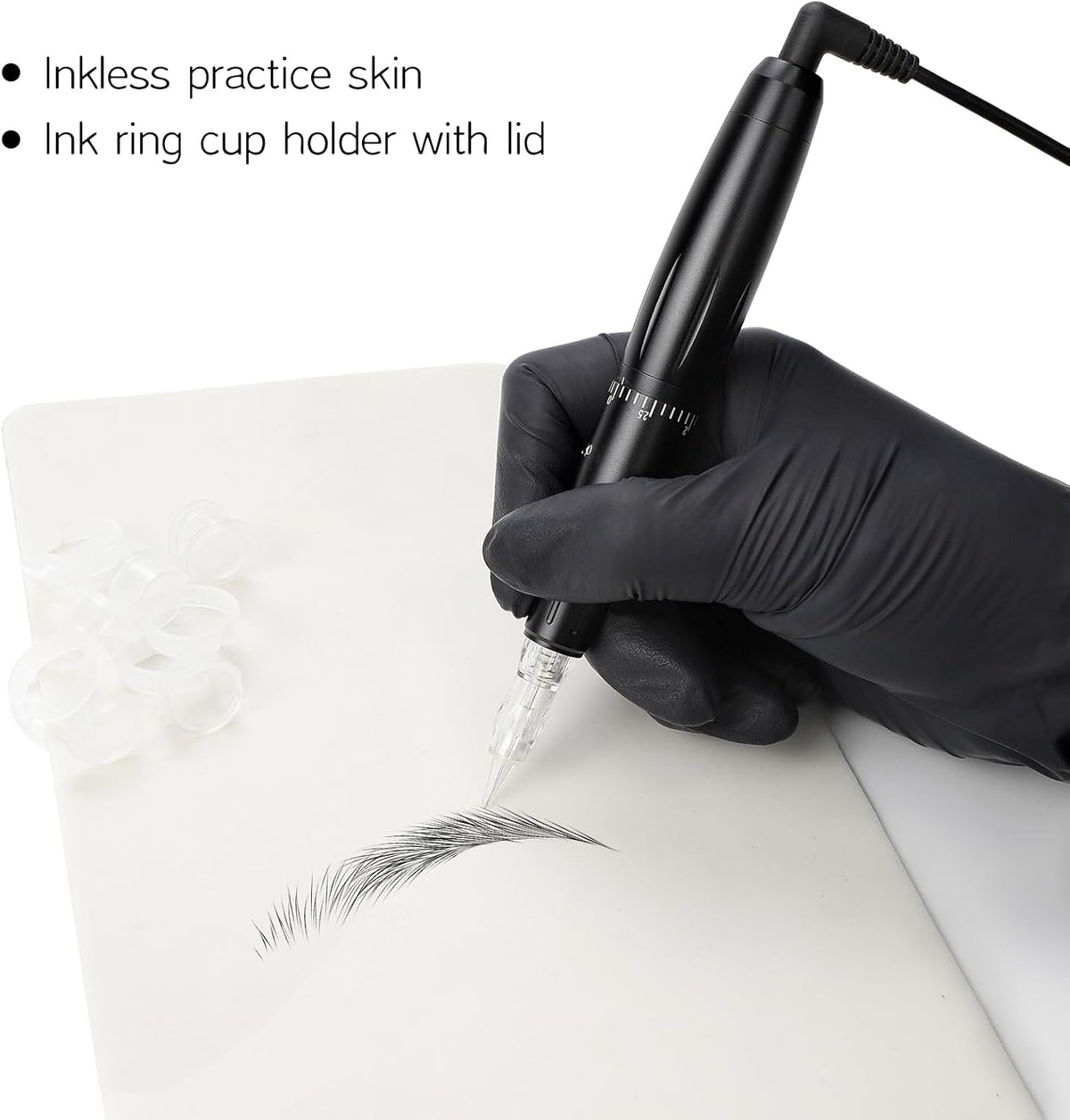 TATELF Digitale permanente make-upmachine, multifunctionele microbladmachine met voetpedaal, touch-control, power supply naalden voor wenkbrauw, eyeliner, lip