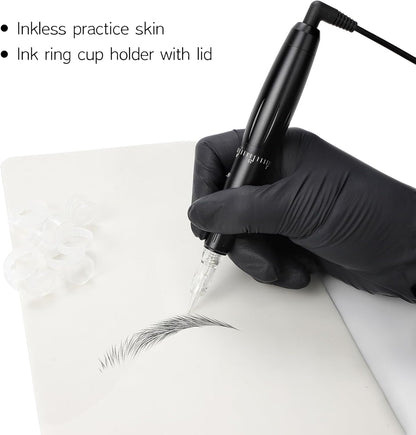 TATELF Digitale permanente make-upmachine, multifunctionele microbladmachine met voetpedaal, touch-control, power supply naalden voor wenkbrauw, eyeliner, lip
