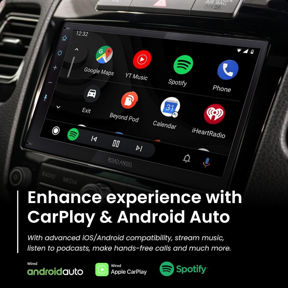 Road Angel RA-X621BT Autoradio met Apple Car Play, Android Auto, 7 Inch Capacitief Touchscreen, Bluetooth, Spotify, WAZE, Sat Nav, Zwart